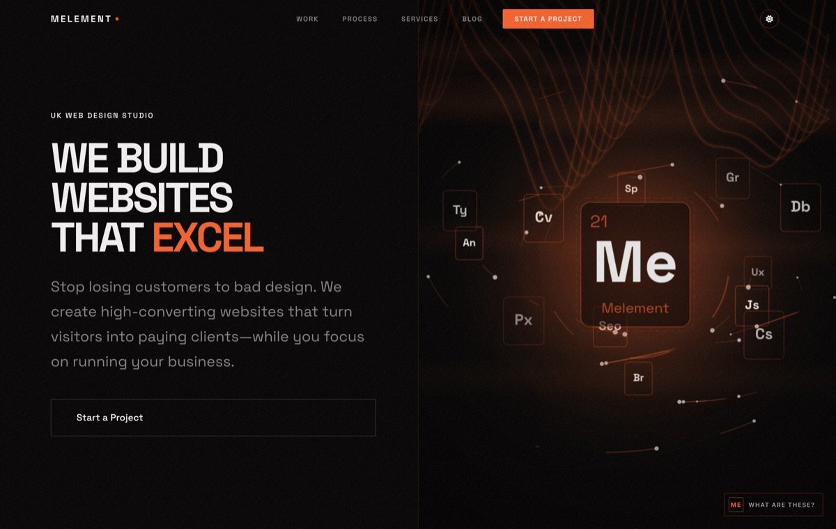 Melement Web Studio homepage
